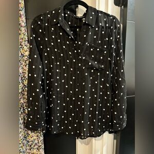 Polka dot stripe blouse